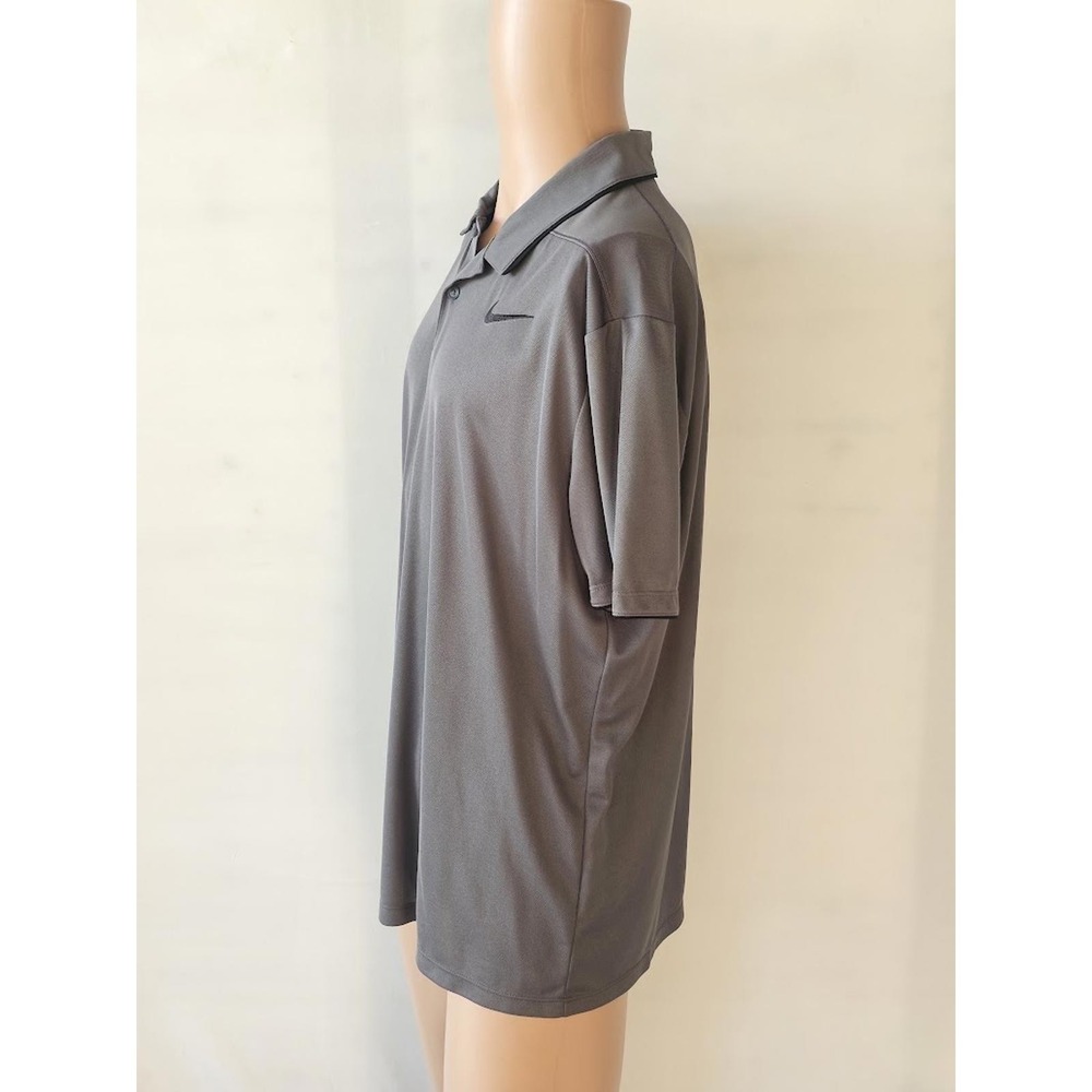 Nike Golf Dri-FIT Polo Shirt Mens Medium Gray Short Sleeve Standard Fit Swoosh - Picture 5 of 6